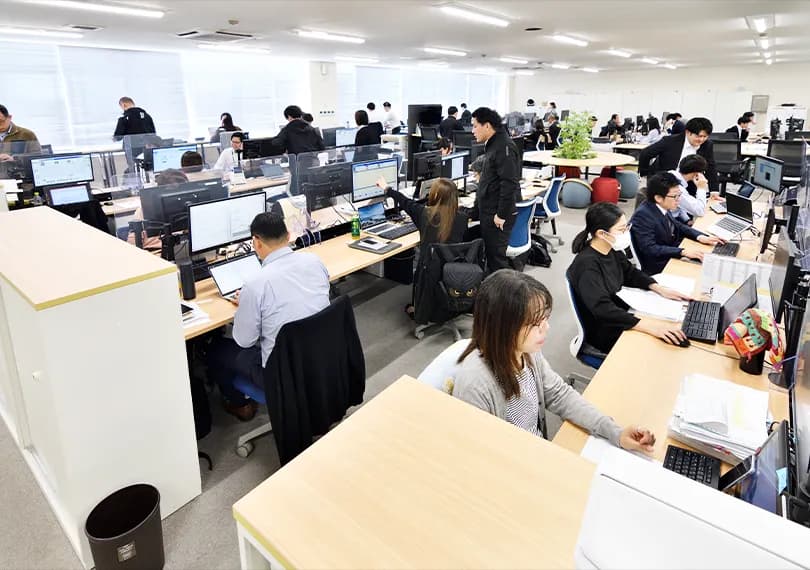 中部流通の事務所の中